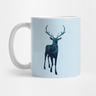 Snowy Winter Forest and Deer Mug